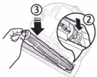 Diagram showing a hand holding a device with labeled parts and an inset close-up of the device's internal structure.