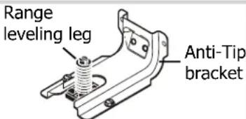 Range leveling leg Anti-Tip bracket