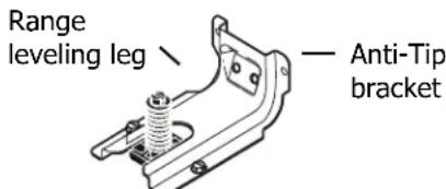 Range leveling leg \ — Anti-Tip bracket