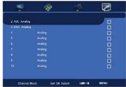 2 AJK Analog 3 DISC Analog 4 Analog 5 Analog 6 Analog 7 Analog 8 Analog 9 Analog 10 Analog Channel Black Set OK Select Export MENU