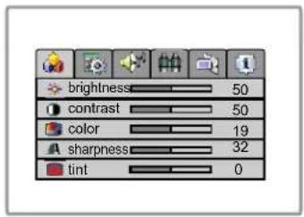 brightness 50 contrast 50 color 19 sharpness 32 tint 0
