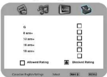 Q 8 ans+ 13 ans+ 16 ans+ 18 ans+ Allowed Rating Blocked Rating Canadian English Ratings Select NEW > NEW >