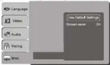 Language Video Audio Rating Mac Use Default Settings Screen saver On