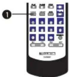 Diagram of a remote control with labeled buttons and icons, showing status keys and function keys.