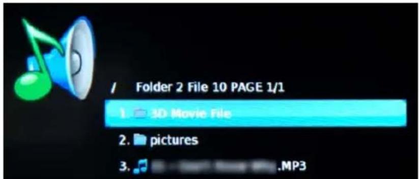 Folder 2 File 10 PAGE 1/1 1. 3D Movie File 2. pictures 3. .MP3