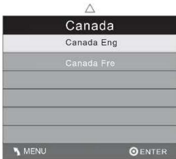 Canada Canada Eng Canada Fre MENU ENTER