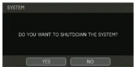 SYSTEM DO YOU WANT TO SHUTDOWN THE SYSTEM? YES NO