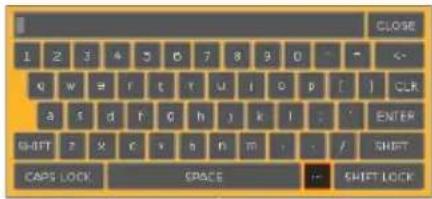 CLOSE 1 2 3 4 5 6 7 8 9 0 Q W B F C Y U I O D [ ] CLK A S d f G h j k l . . . SHIFT ? X E Y h n m . . / CAPS LOCK SPACE SHIFT LOCK