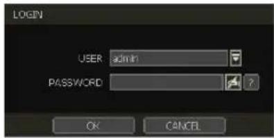 LOGIN USER admin PASSWORD ? OK Cancel