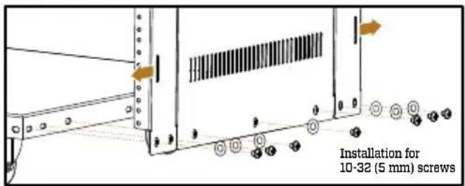 Installation for 10-32 (5 mm) screws