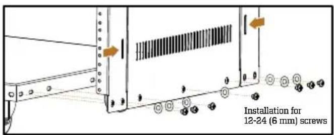 Installation for 12-24 (6 mm) screws