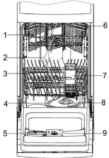 Technical diagram of a device interior with numbered components for identification