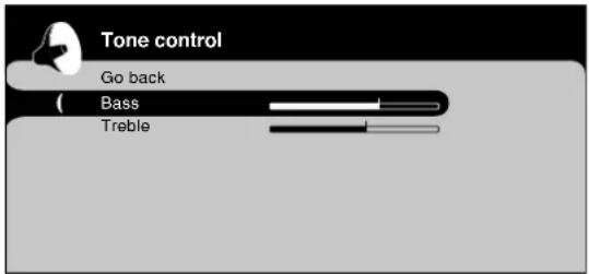 Tone control Go back Bass Treble