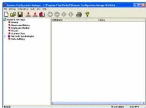 Software Configuration Manager - C:\Program Files\Design\Software Configuration Manager\Untitled File Edit View Tools Help Current Settings Device Design and Outputs Keyboard Workset PC253 Server Port Console Designlogins Data Editing Attribute Data End: 12/2003 12:00 PM