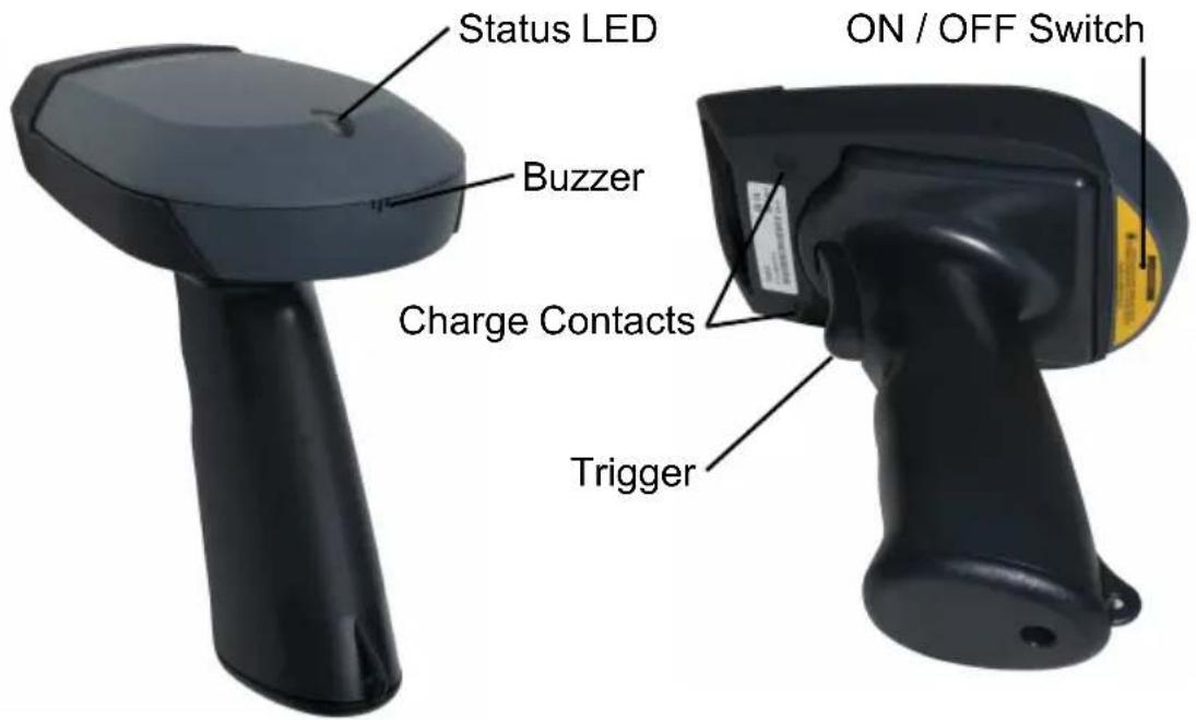 Status LED Buzzer Charge Contacts Trigger ON / OFF Switch
