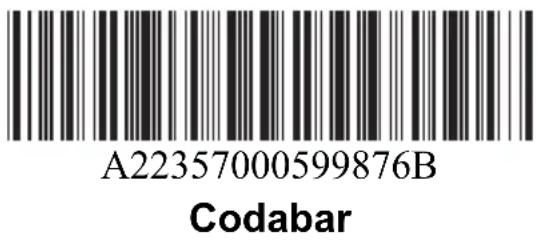 A22357000599876B Codabar