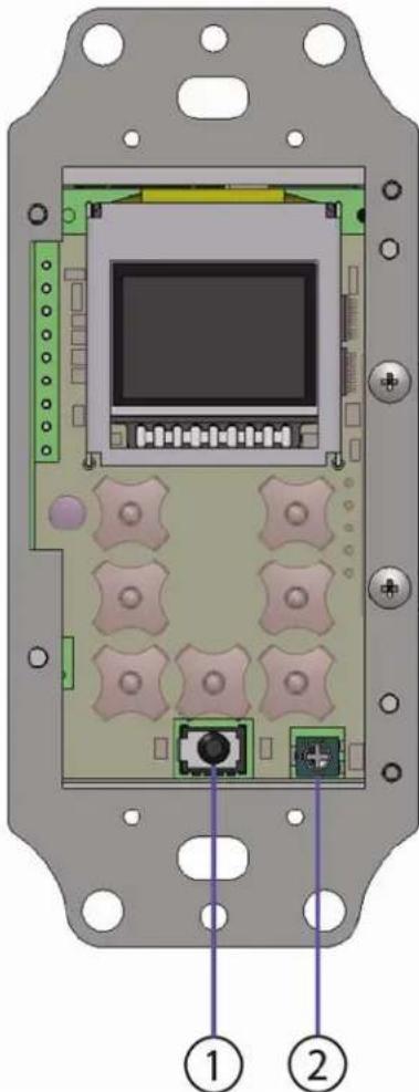 Diagram of an electronic device casing with labeled components and numbered parts