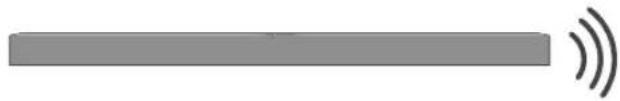 Simple gray rectangular bar with a sound wave icon on the right side (no text or symbols)