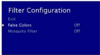 Filter Configuration Exit False Colors Off Mosquito Filter Off