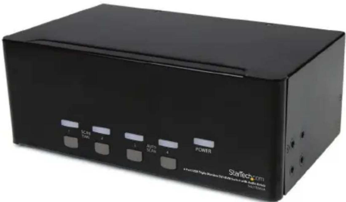 StarTech.com SV431TDVIUA - 2/4 Port Triple Monitor DVI USB KVM Switch with Audio and USB 2.0 Hub - 1