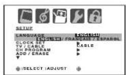 TOSHIBA 26DF56 - Changing the on-screen display language - 2