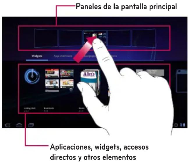 Paneles de la pantalla principal Widgms App shortcuts Cell paper Alier's Aplicaciones, widgets, accesos directos y otros elementos