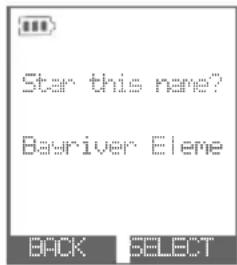 Star this name? Basriver Eleme BACK SELECT