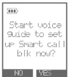 Start voice guide to set up Smart call blk now? NO YES