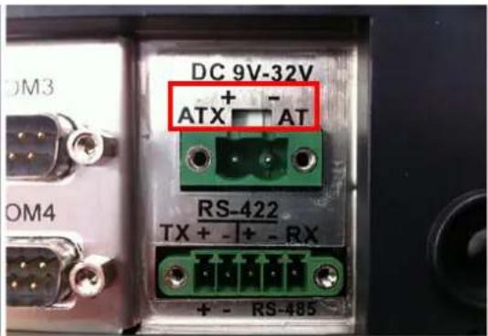 DC 9V-32V + - AT ATX RS-422 TX + - + - RX + - RS-485