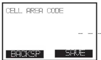 CELL AREA CODE BACKSP SAVE