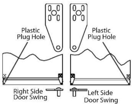 Plastic Plug Hole Plastic Plug Hole Right Side Door Swing Left Side Door Swing
