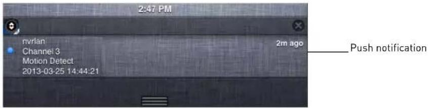 2:47 PM nvrlan Channel 3 Motion Detect 2013-03-25 14:44:21 2m ago Push notification