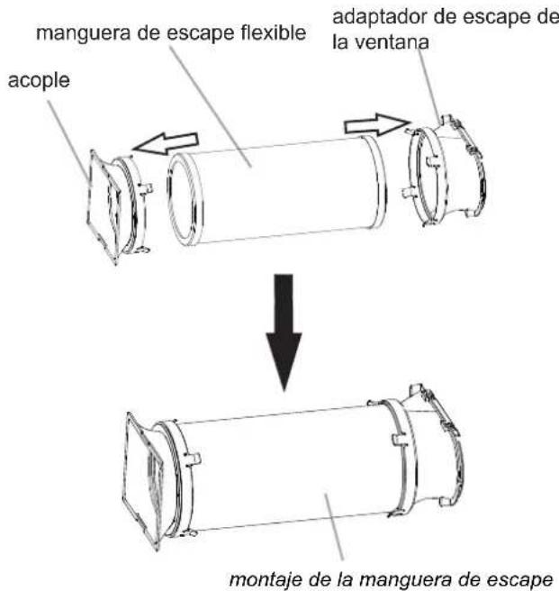 manguera de escape flexible acople adaptador de escape de la ventana montaje de la manguera de escape