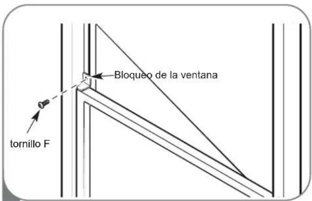 Bloqueo de la ventana tornillo F