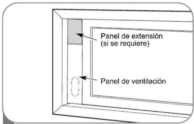 Panel de extensión (si se requiere) Panel de ventilación
