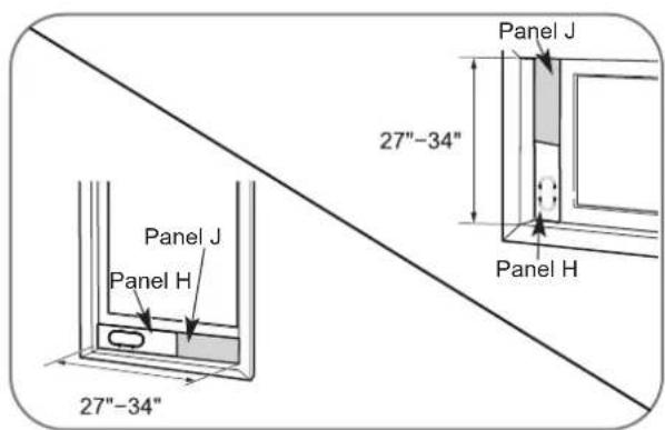 Panel J 27"-34" Panel H 27"-34"