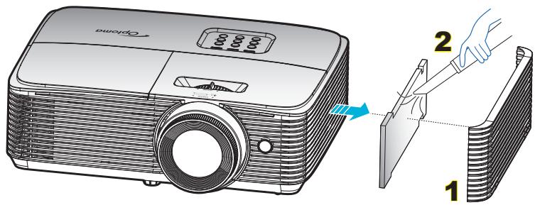 OPTOMA HD30LV - Nettoyer le filtre à poussière - 1