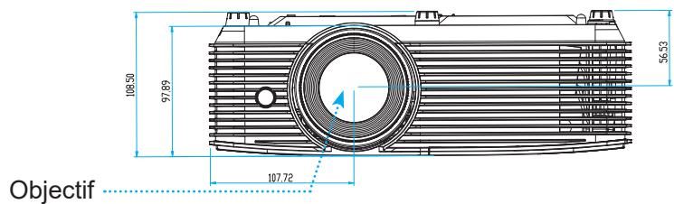 OPTOMA HD30LV - Dimensions du projecteur et installation au plafond - 1
