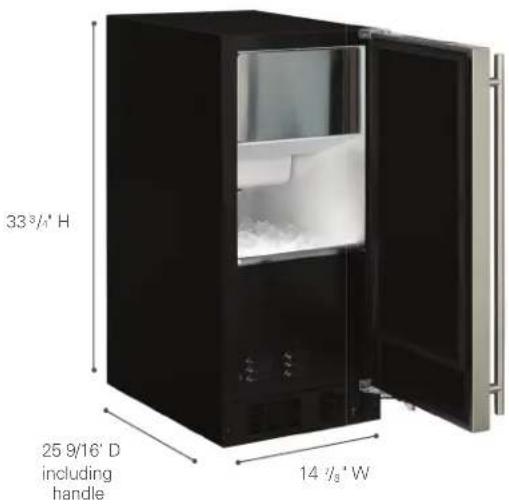 33³/⁴" H 25 9/16' D including handle 14 1/₃" W