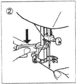 Technical diagram showing mechanical assembly with labeled component (②) and directional arrow indicating motion or force