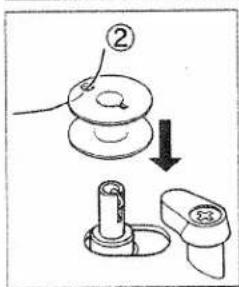 Diagram showing a mechanical assembly step with labeled component ② and directional arrow indicating process