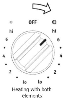 OFF HI 6 4 2 lo lo Heating with both elements