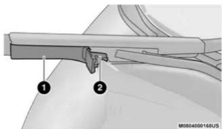 Technical diagram showing a mechanical assembly with labeled parts 1 and 2, likely from an engineering or manufacturing context.