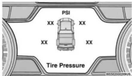 PSI XX XX XX XX Tire Pressure W0502000209US