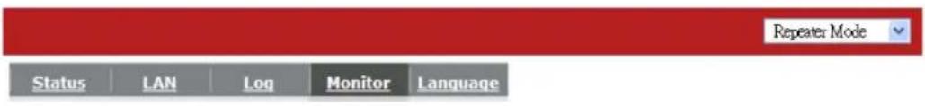 Repeater Mode Status LAN Log Monitor Language