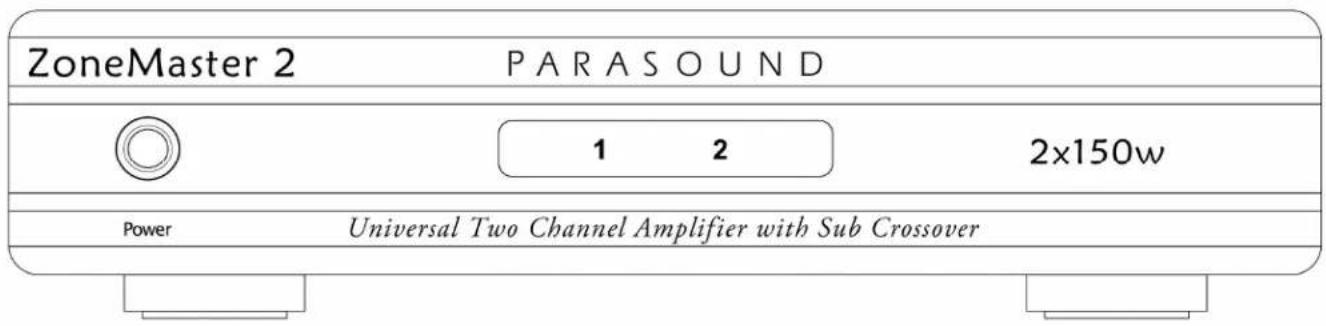 ZoneMaster 2 PARASOUND 1 2 2x150w Power Universal Two Channel Amplifier with Sub Crossover