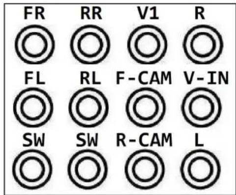 FR RR V1 R FL RL F-CAM V-IN SW SW R-CAM L