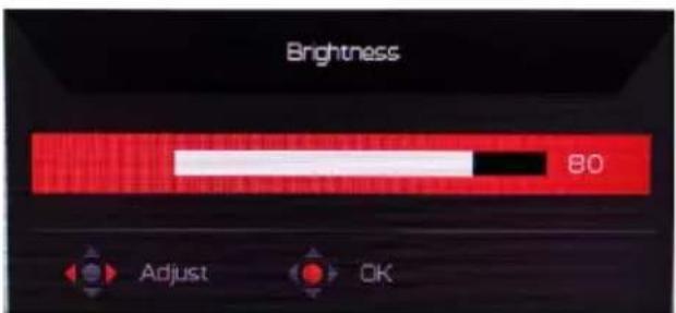 Brightness 80 Adjust OK