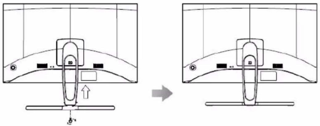 Diagram illustrating the change in device positioning before and after assembly, with labeled components and directional arrow.