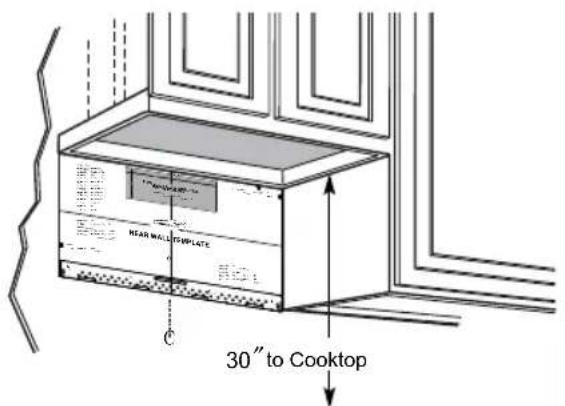 30" to Cooktop NEAR MALL TEMPLATE